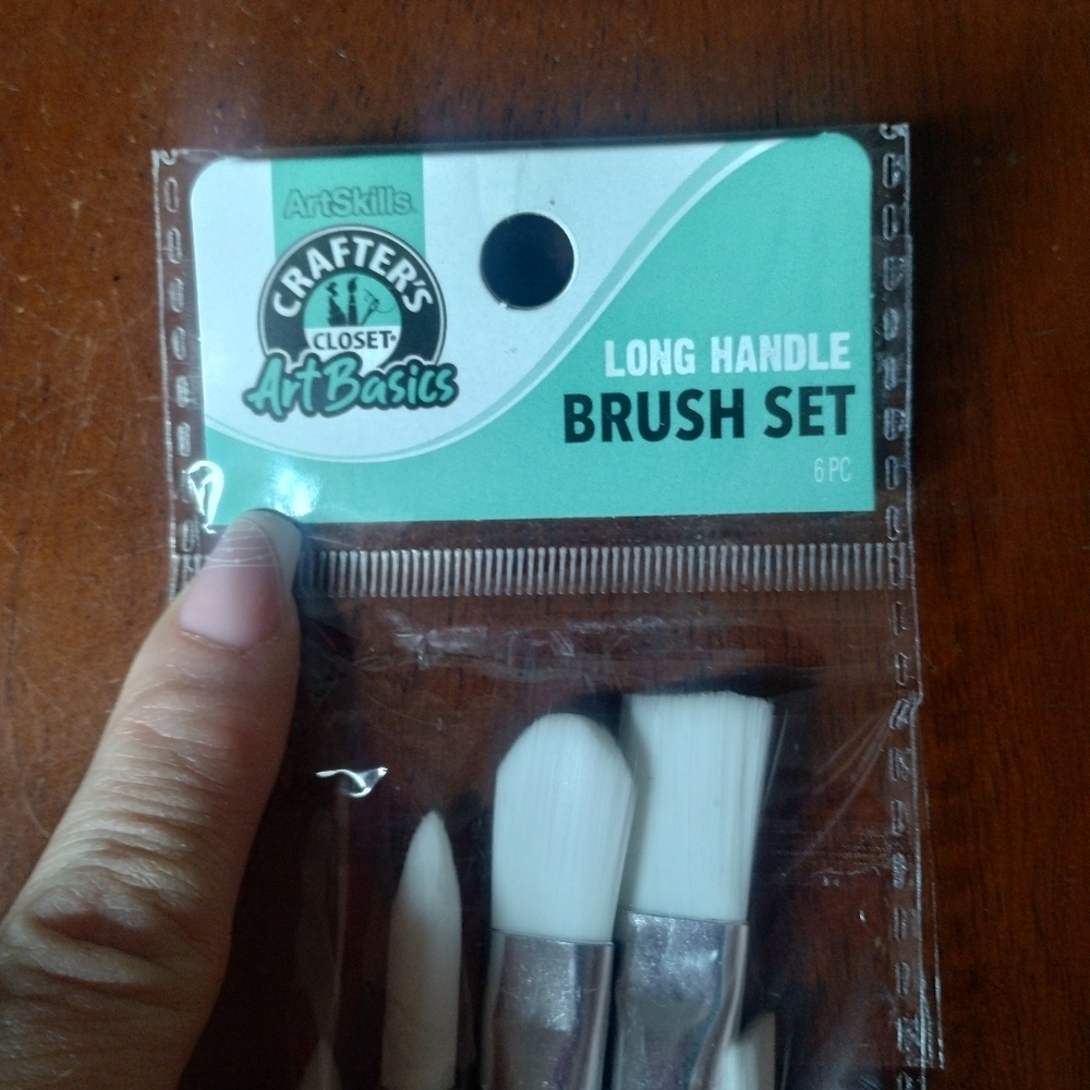 New Lot Of 2 Six Pack Of Art Skills Long Handle Paint Brush - Picture 3 of 6